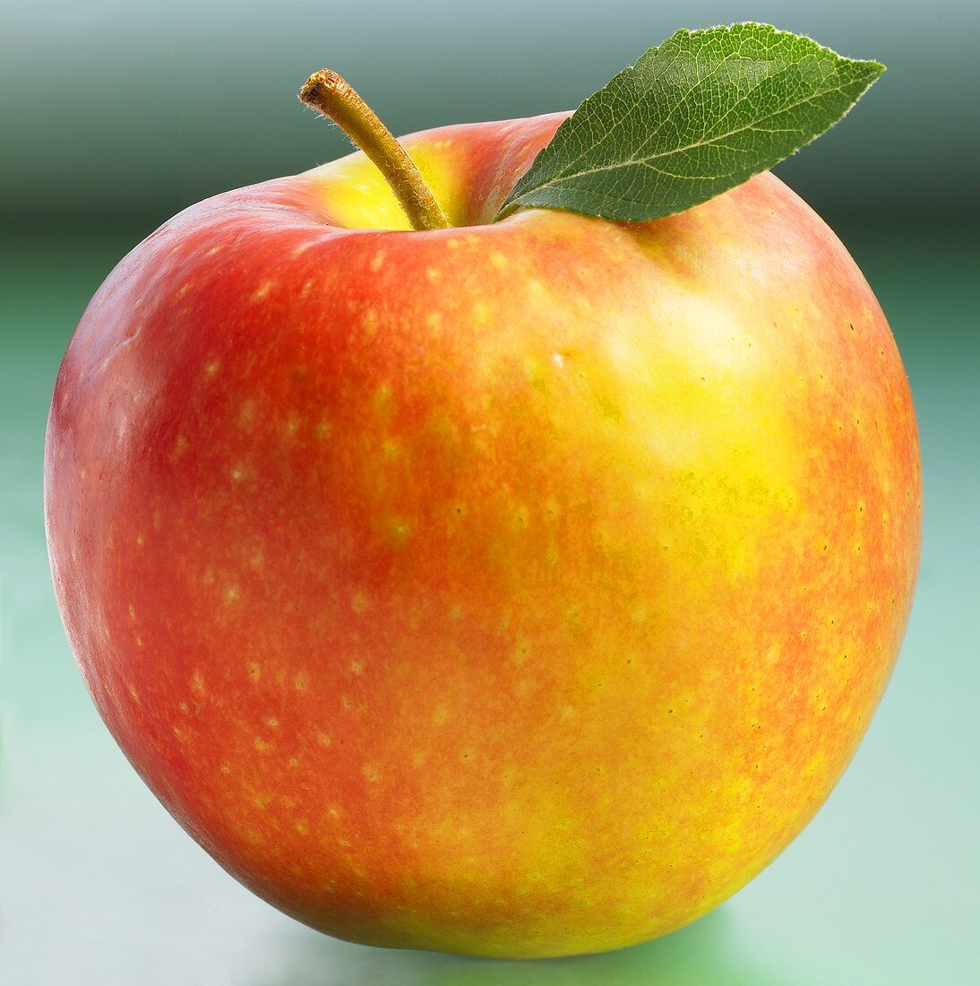Jonagold Apfel mit Blatt