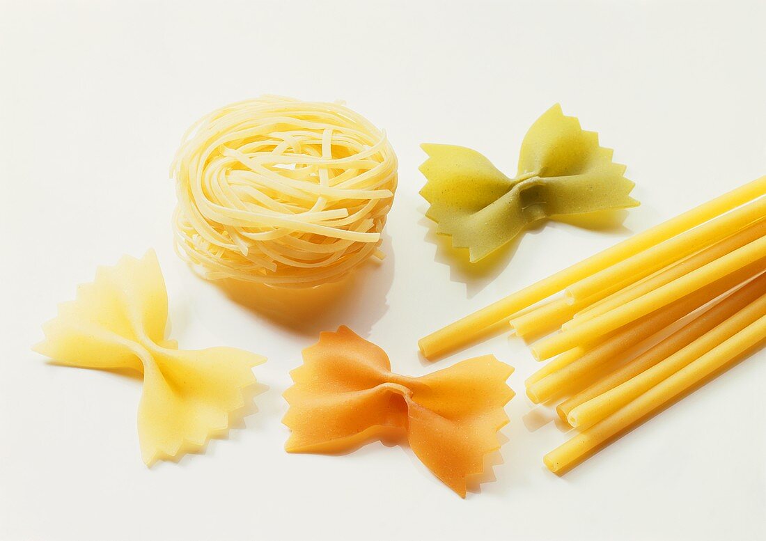 Variety of Uncooked Pasta