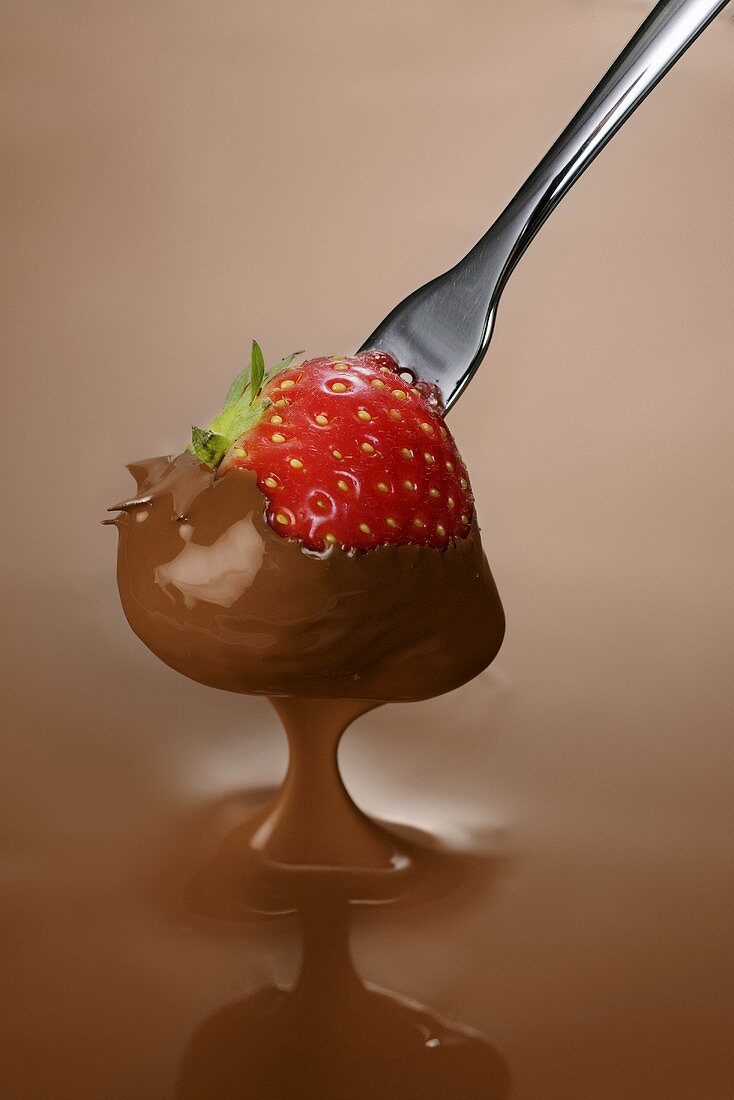 Strawberry in chocolate sauce