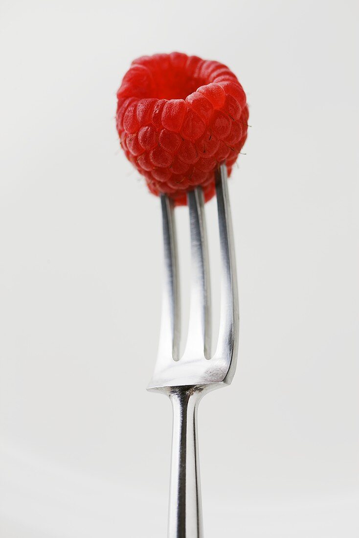 Raspberry on a fork