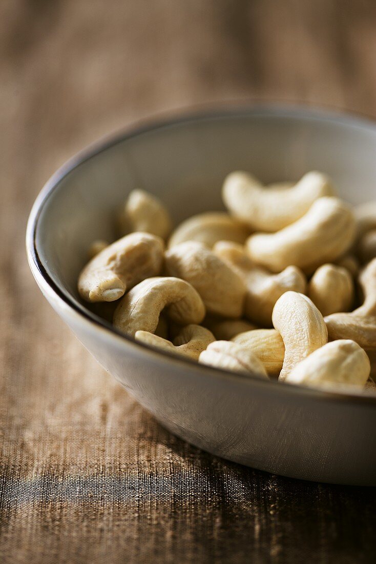 Cashew nuts in a ceramic bowl