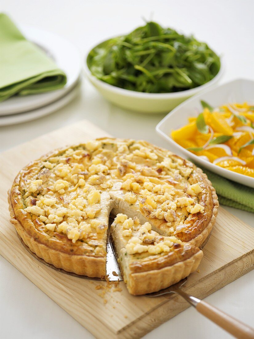 Quiche mit Blauschimmelkäse