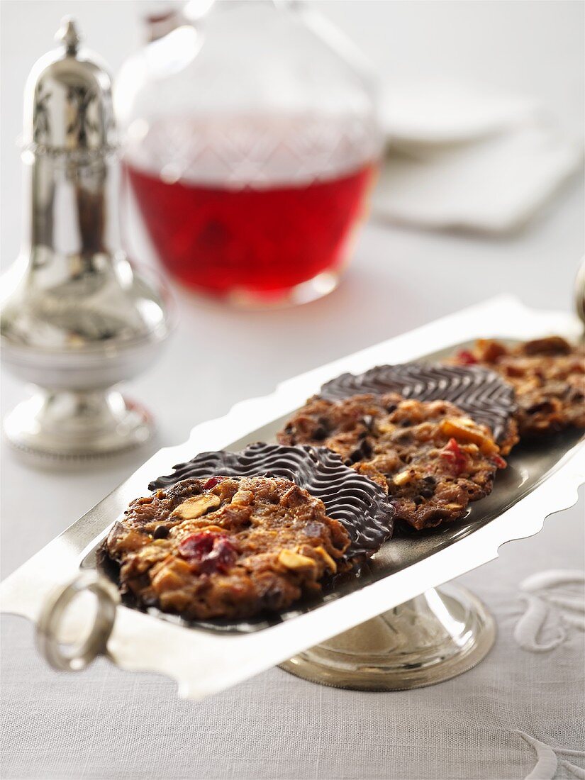 Florentines on silver stand