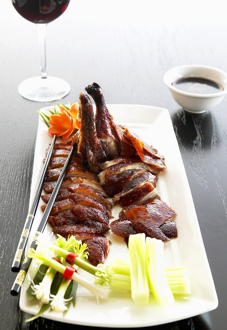 Roast duck, carved (Asia)