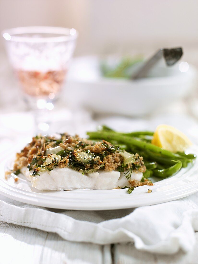 Cod fillet with herb crust