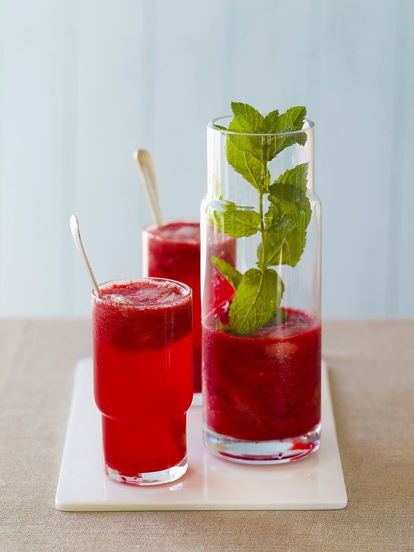 Berry soda with fresh mint