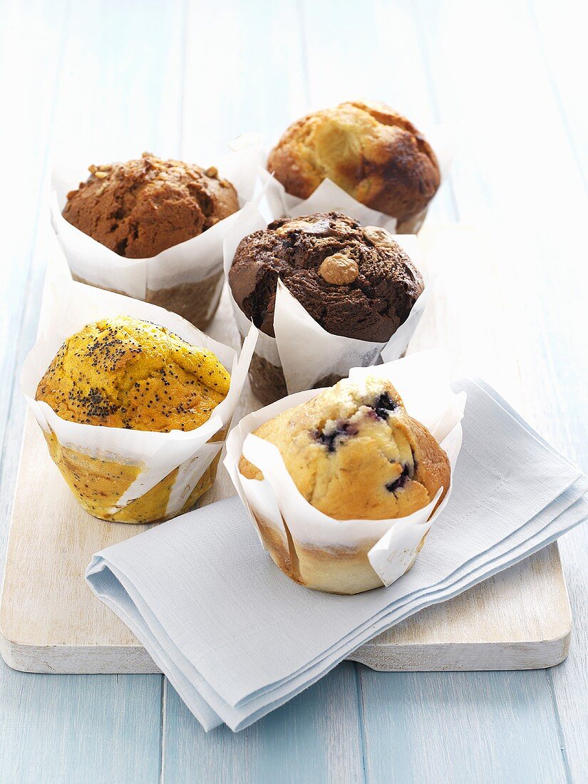 Five different muffins