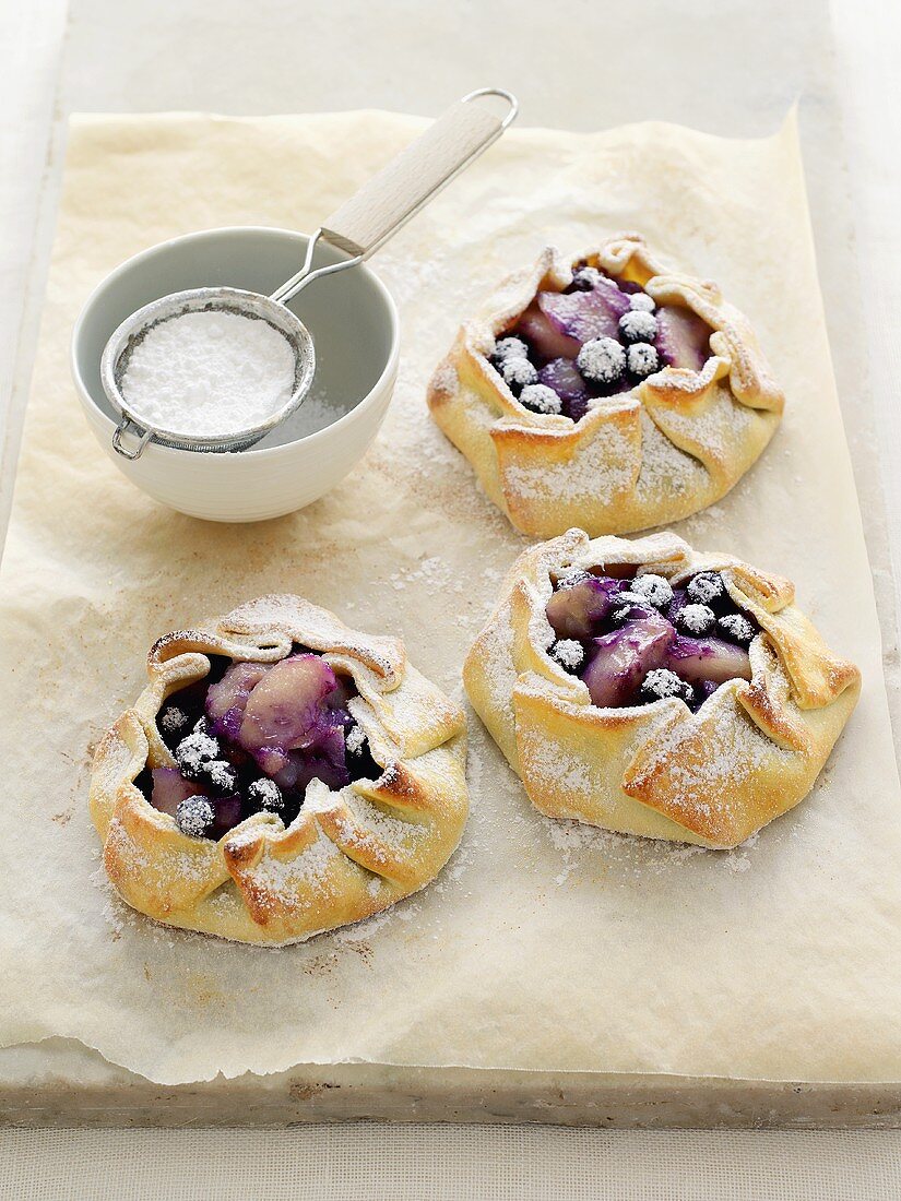 Apple and blueberry tarts