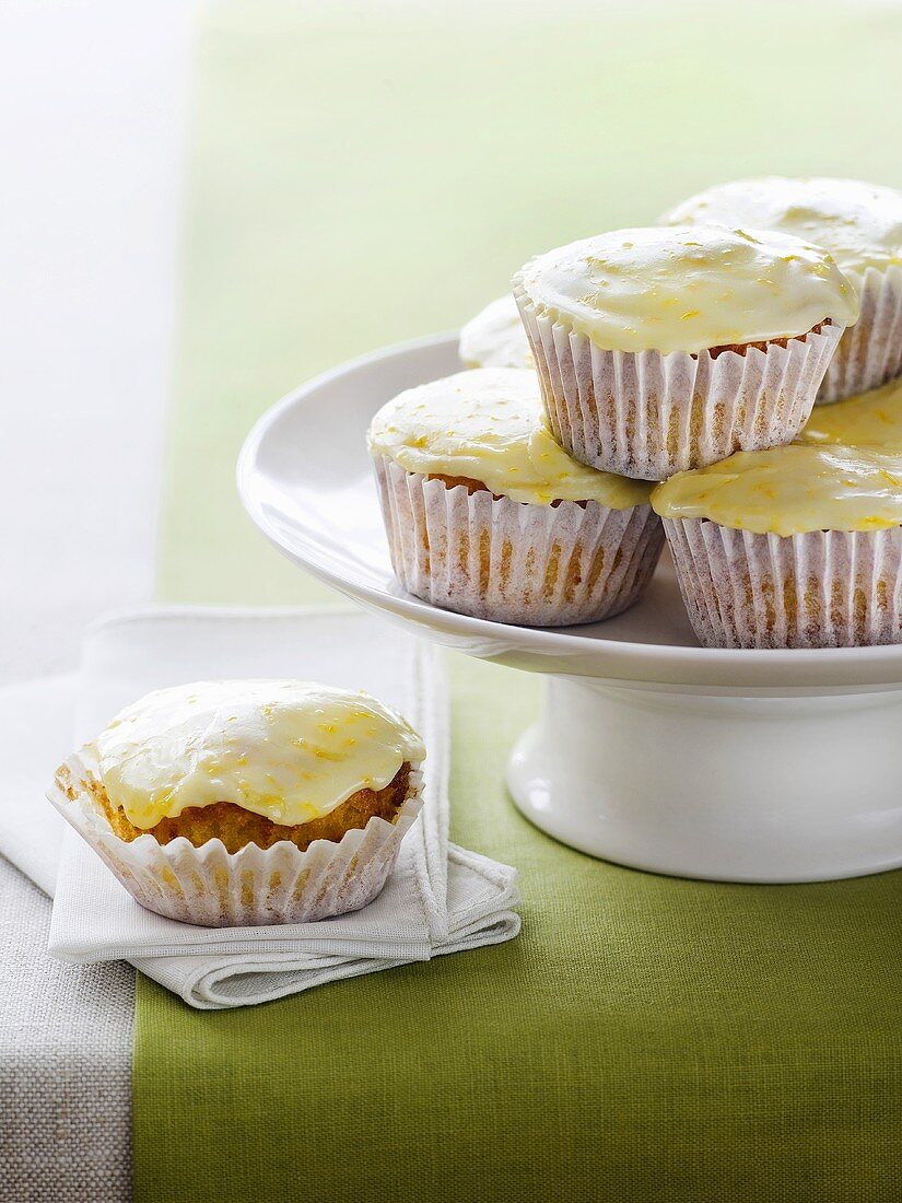 Several carrot and pineapple cupcakes