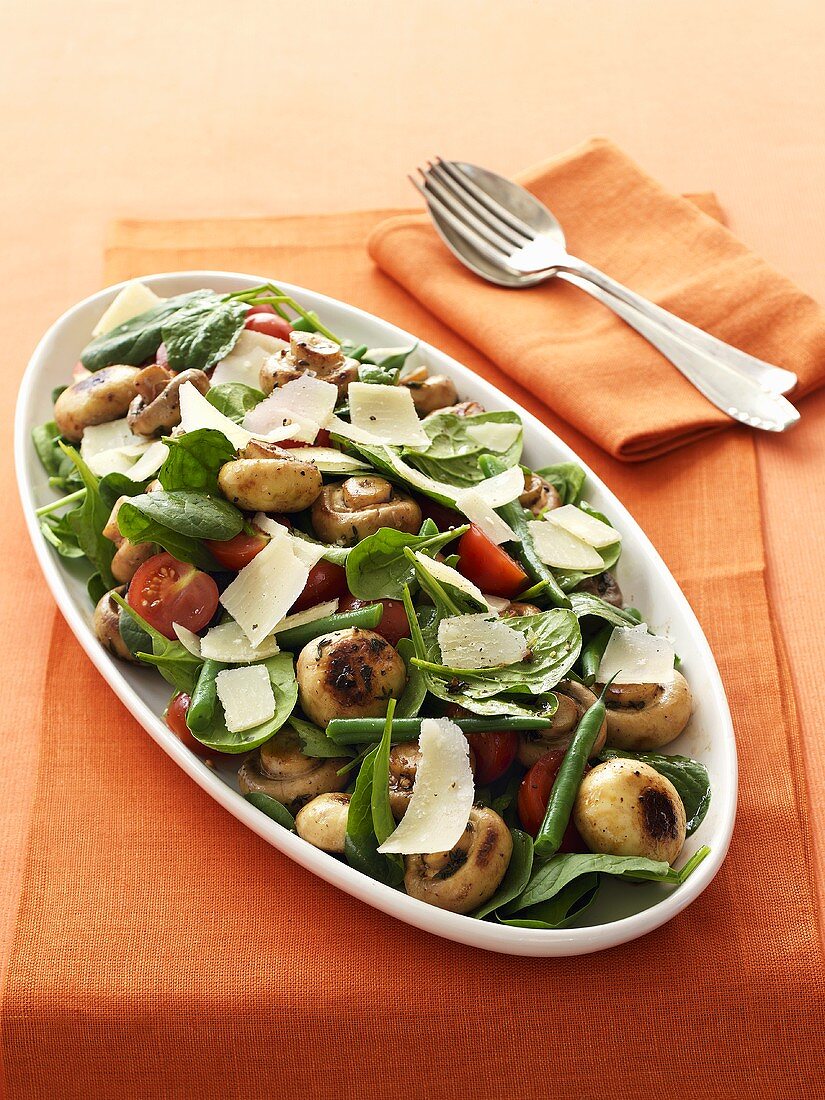 Champignon-Spinat-Salat