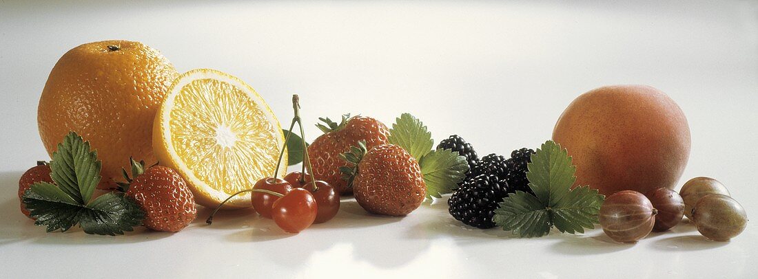 Small Fruit Arrangement with Leaves