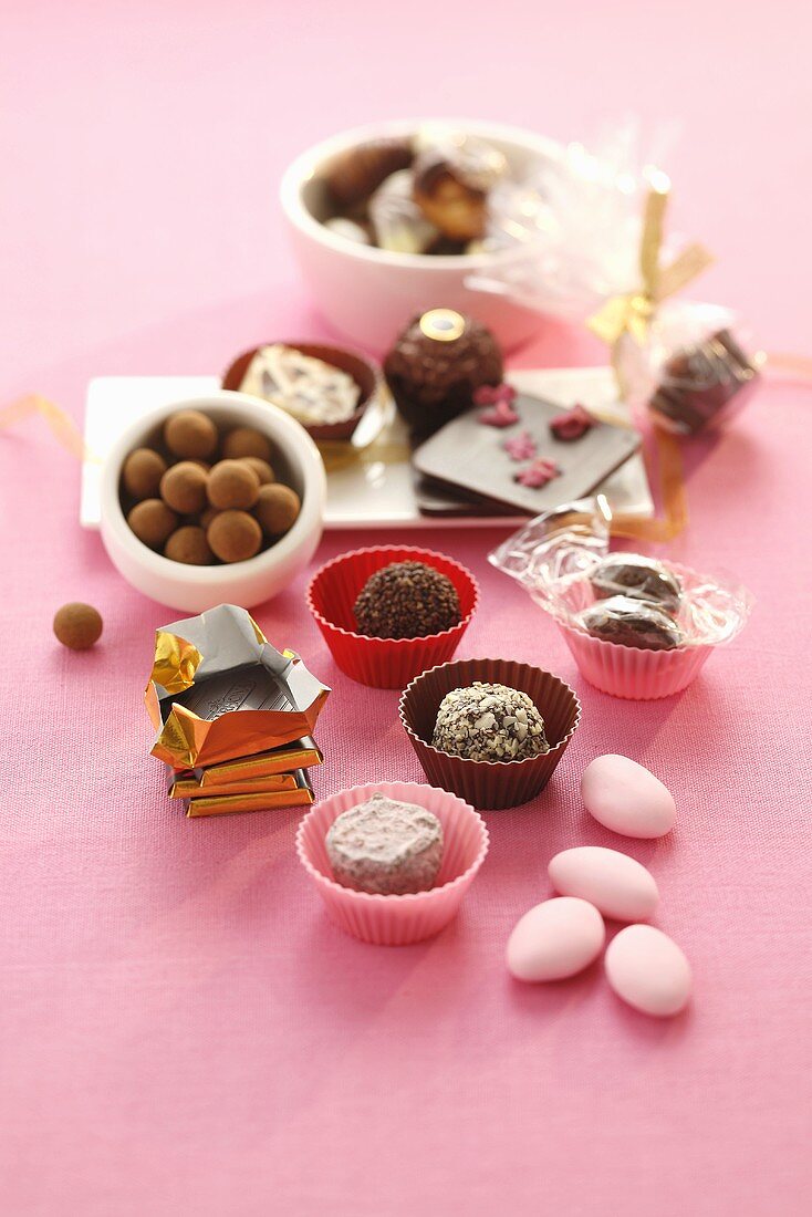 Assorted chocolates and sugared almonds
