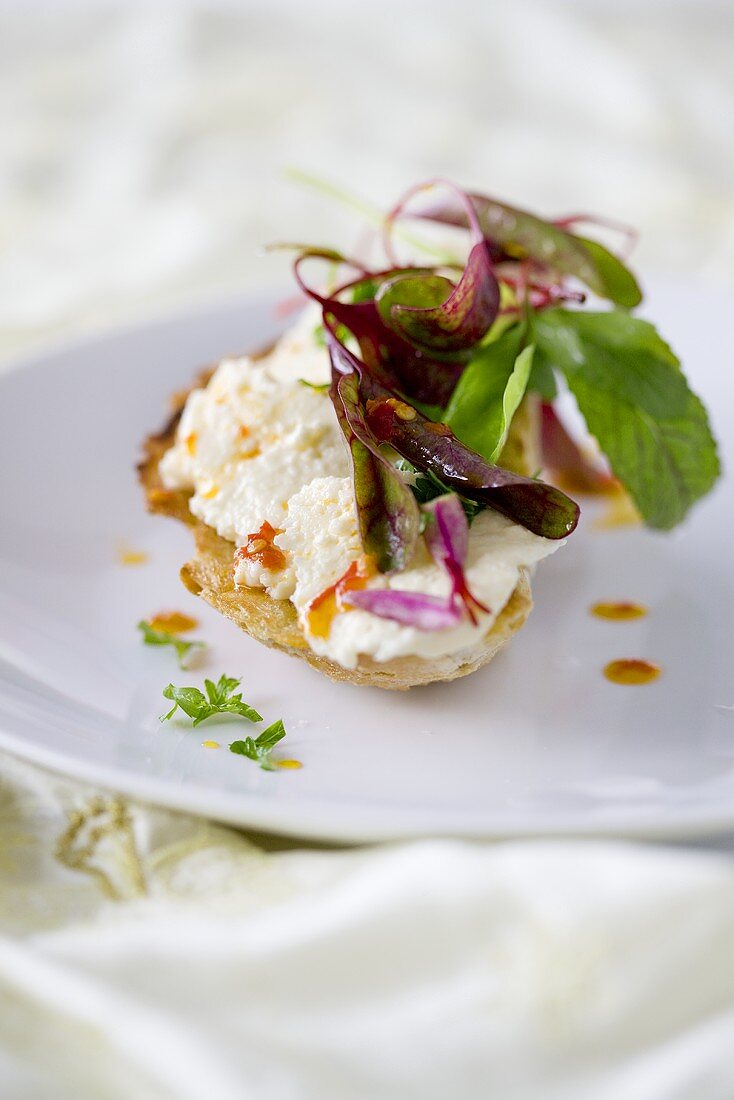 Brot mit Frischkäse und Roter Bete