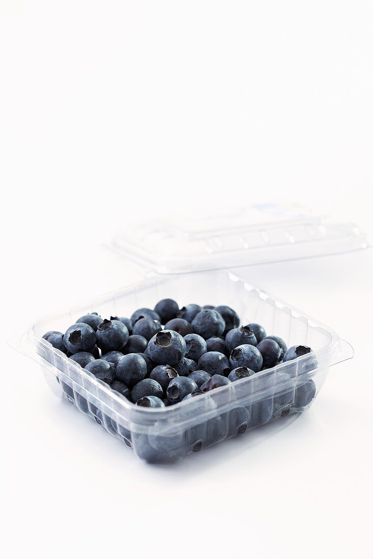 Blueberries in a plastic punnet