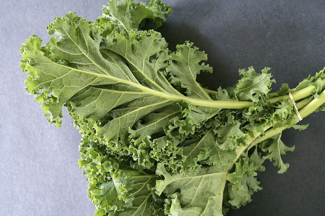 Kale leaves, tied together