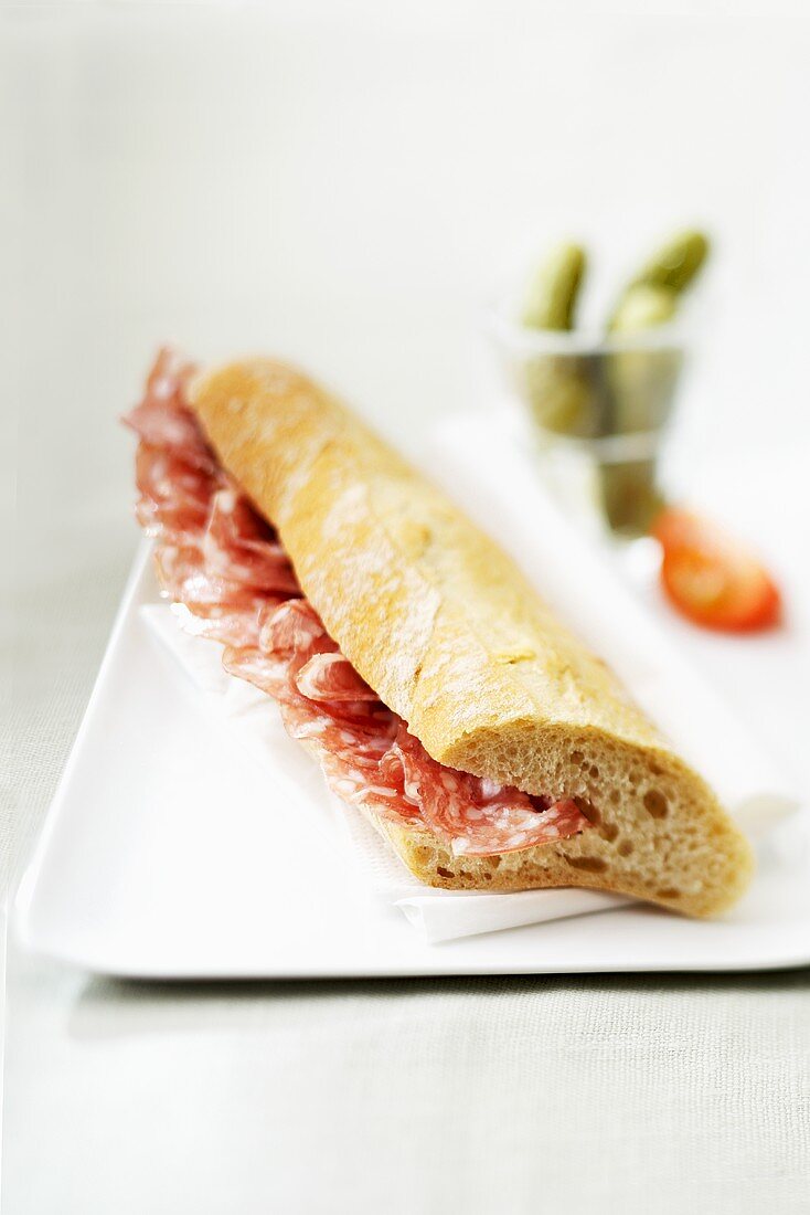 Sandwich mit Salami