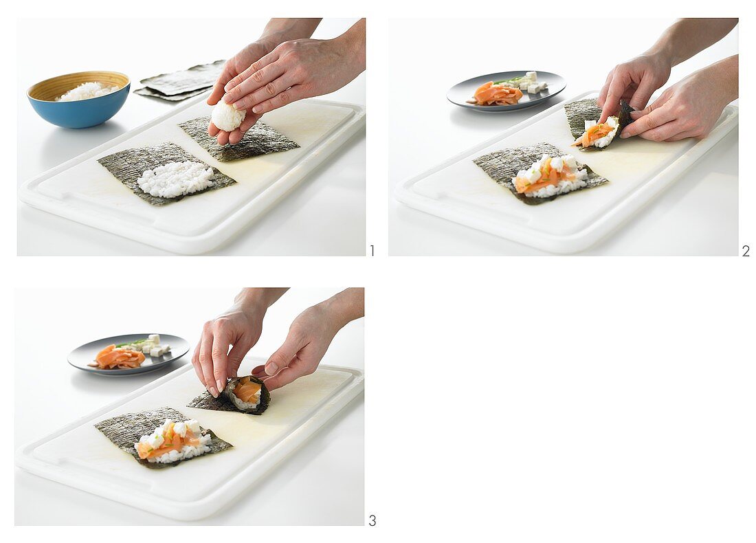 Making temaki sushi