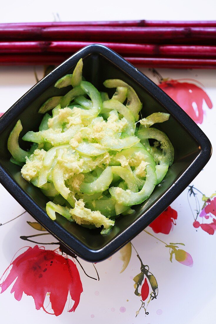 Cucumber salad with grated ginger