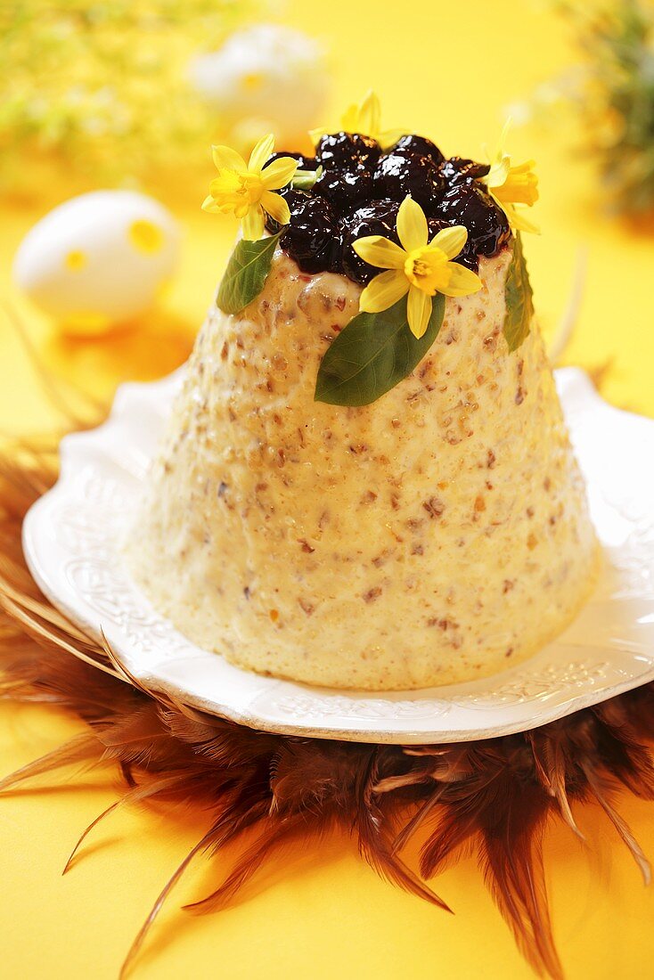 Paskha (Curd cheese dish with raisins and almonds, Russia)