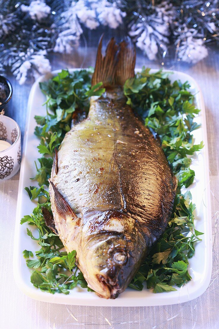 Stuffed carp for Christmas