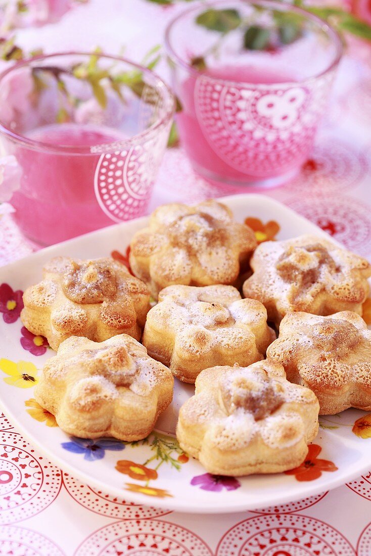 Flower-shaped biscuits