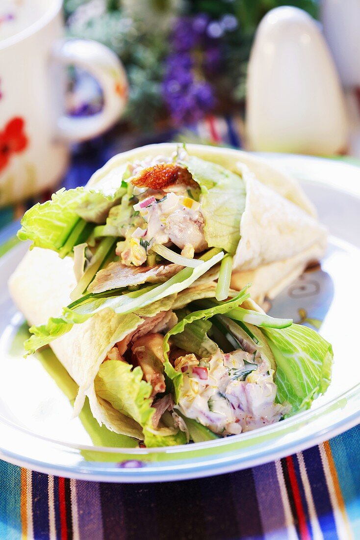 Wraps mit Hähnchensalat