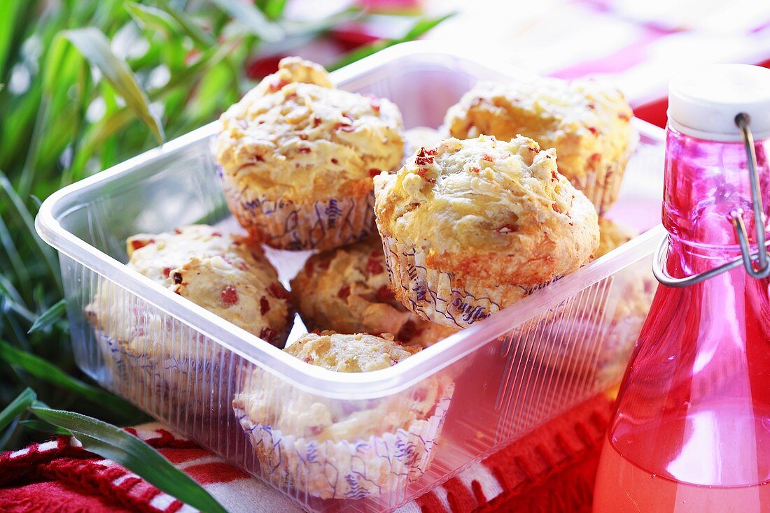 Ham and cheese muffins for a picnic