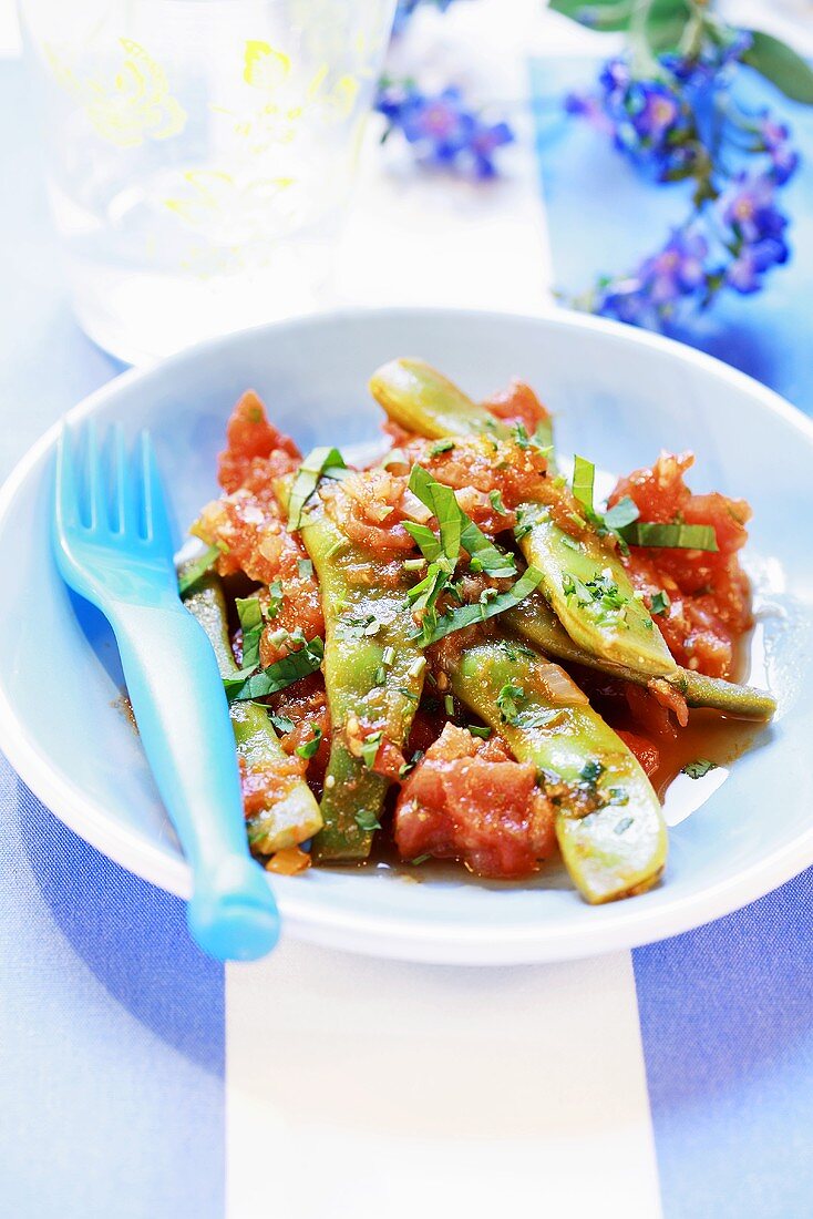 Grüne Bohnen mit Tomaten