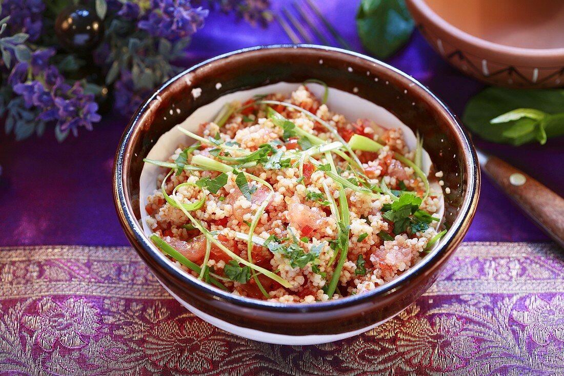 Kisir (Turkish bulgur salad) with tomatoes