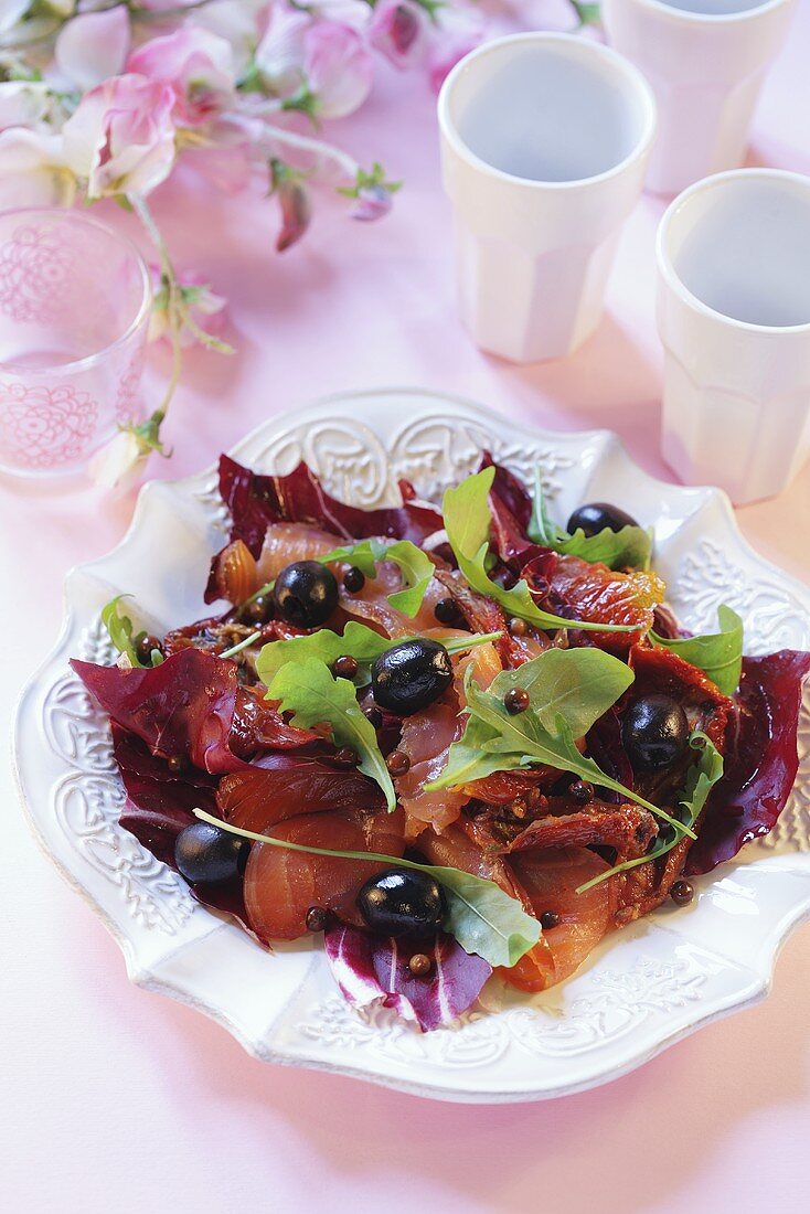 Smoked salmon salad