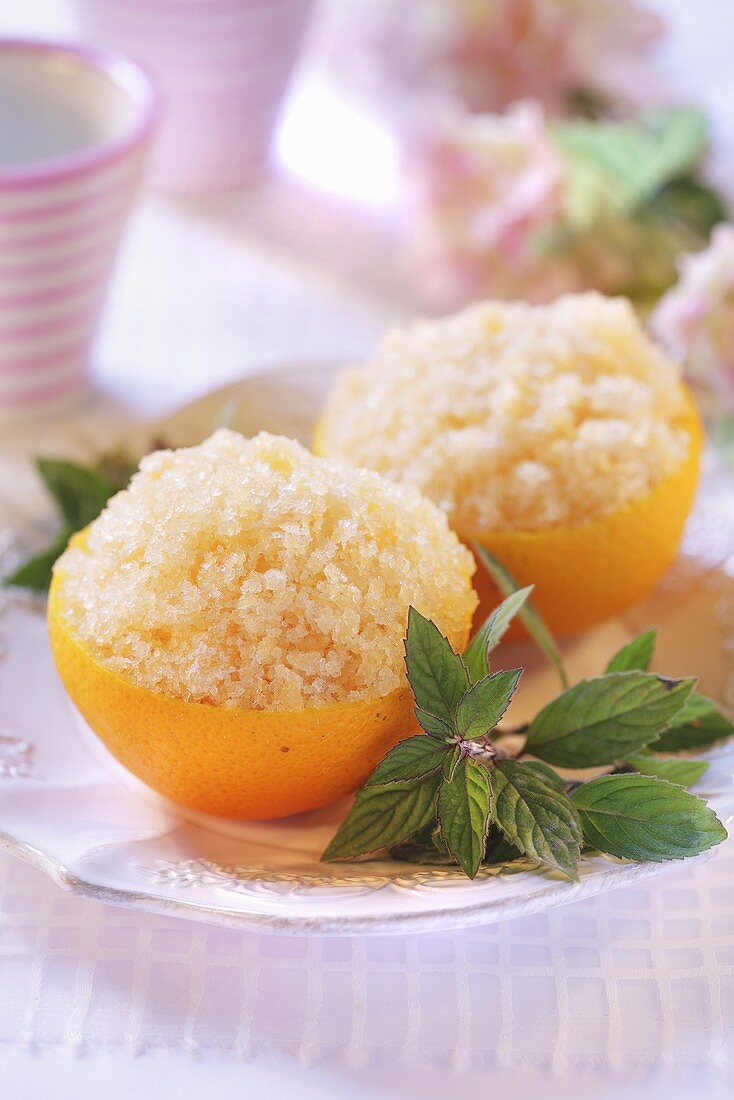 Granita di arance (Orange granita, Italy)