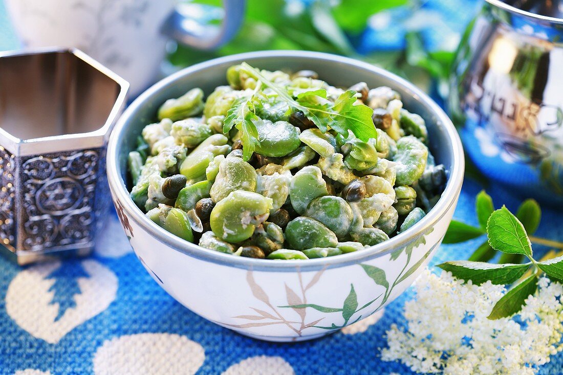 Jewish bean salad with capers