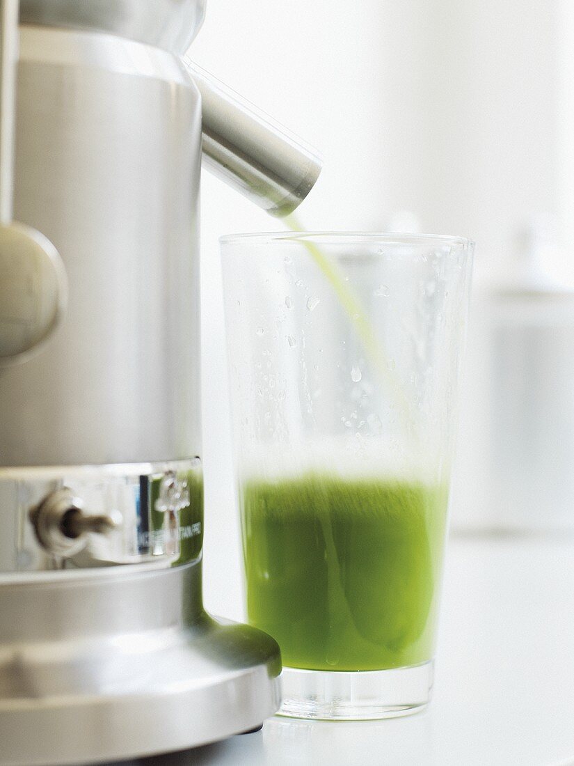 Green Cooler (cucumber and apple drink) with juicer