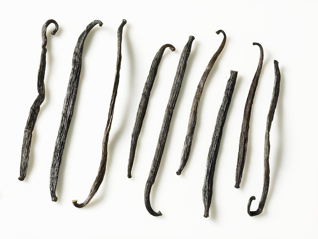 Several vanilla pods