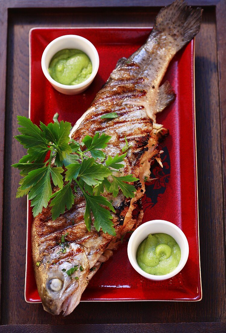 Grilled trout with wasabi