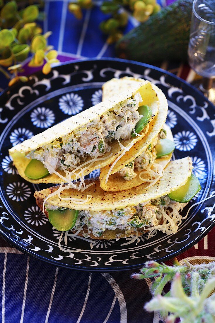 Tacos filled with chicken salad