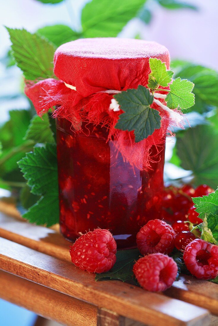 Raspberry and redcurrant jam