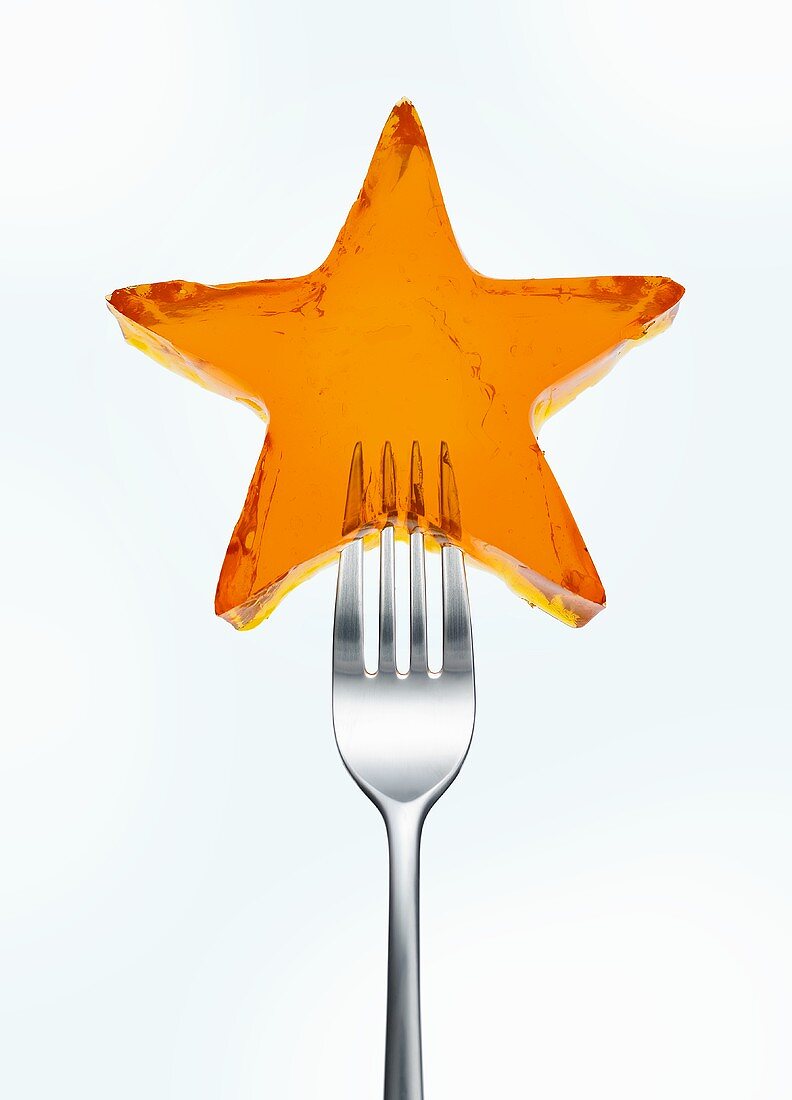 Jelly star on fork