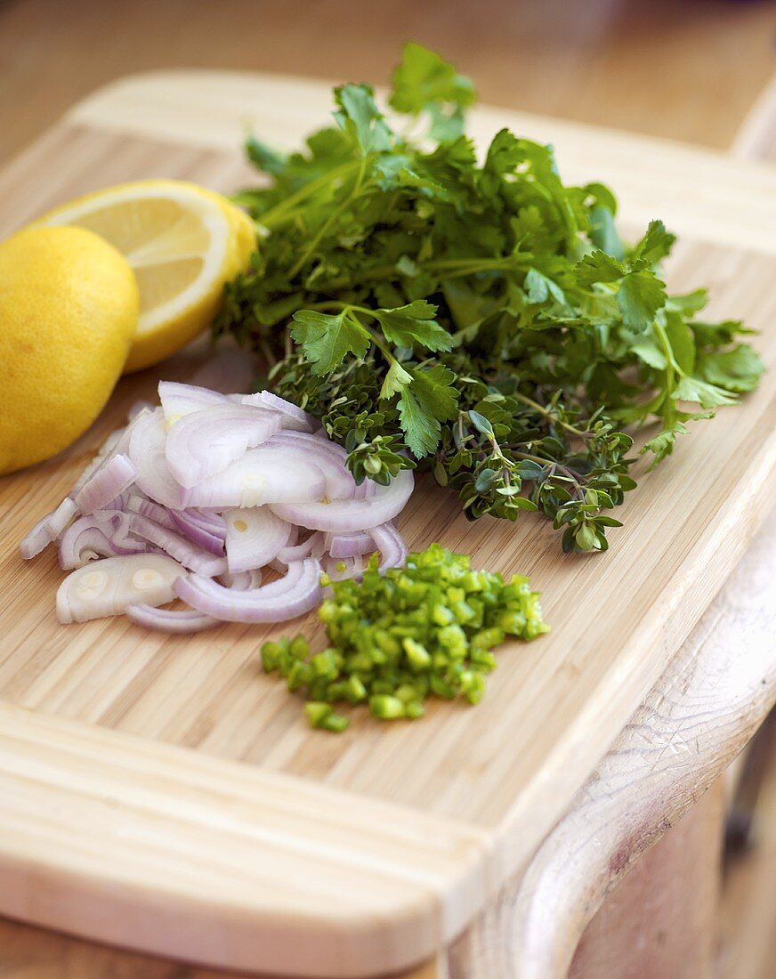 Ingredients for lemon pilau rice