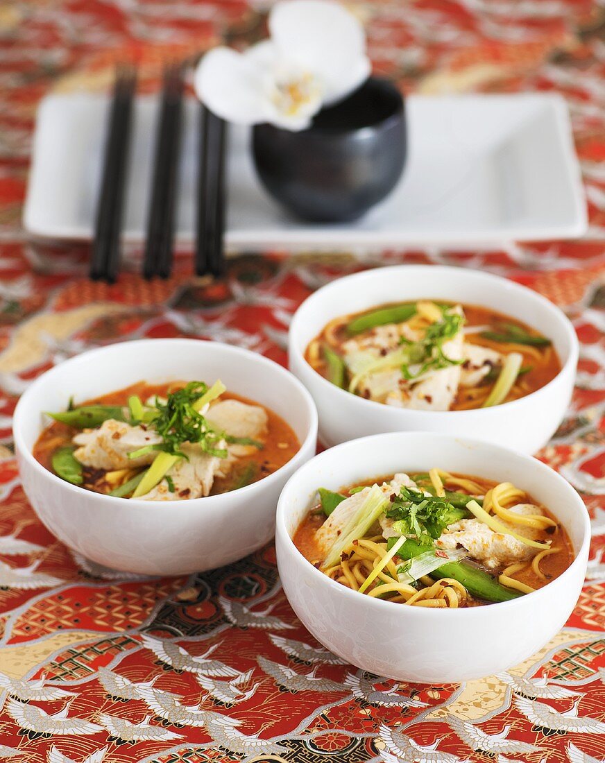 Asian egg noodles with chicken