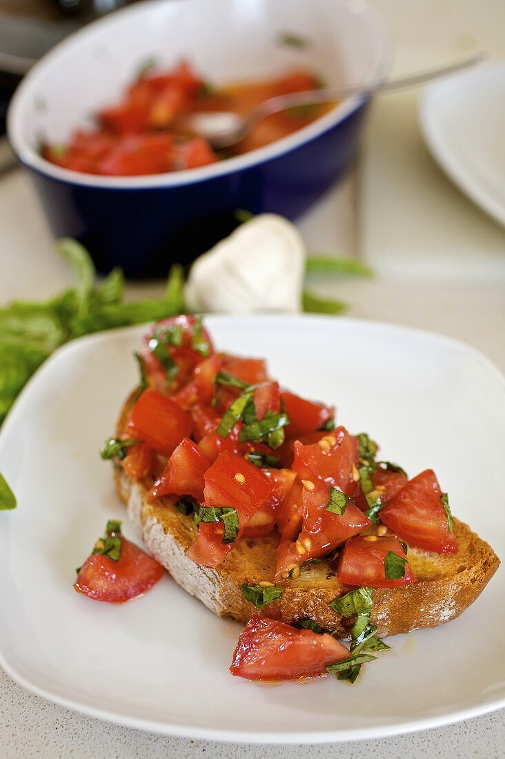 Bruschetta (Röstbrot mit Tomaten, Italien)