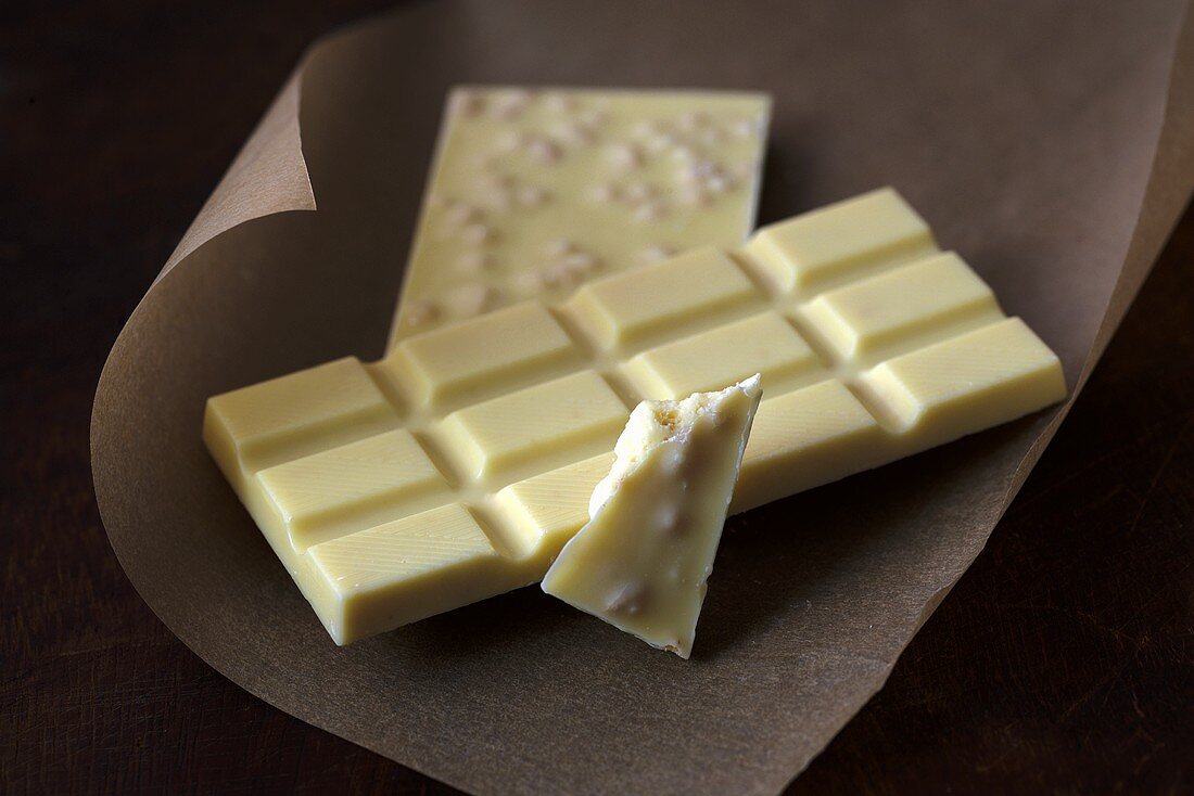 weiße Schokolade (Stück und Tafel)