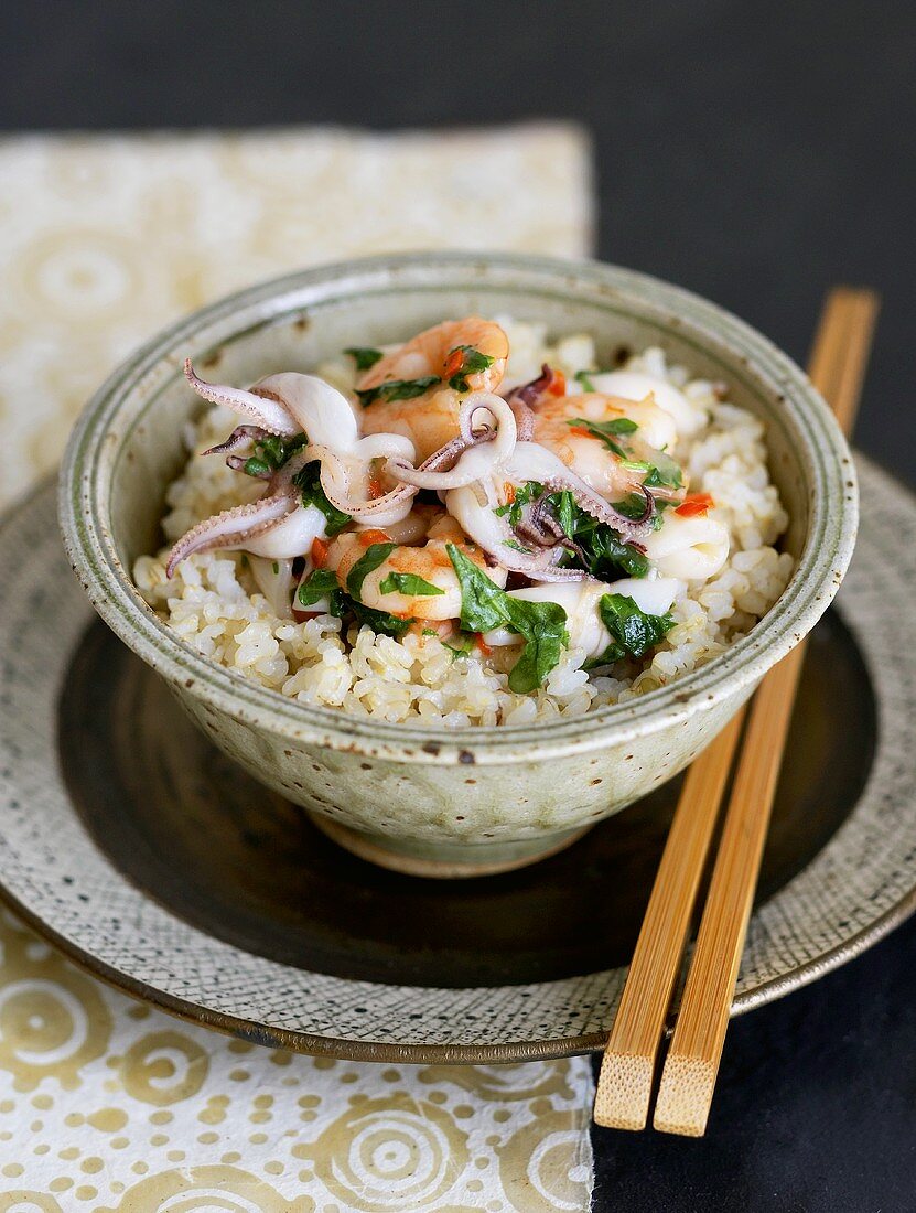 Rice with seafood