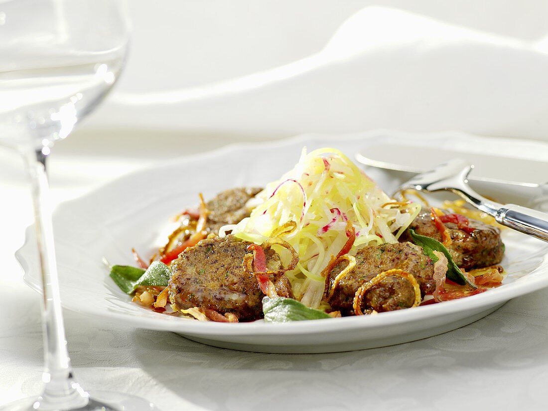 Burgers with cabbage salad