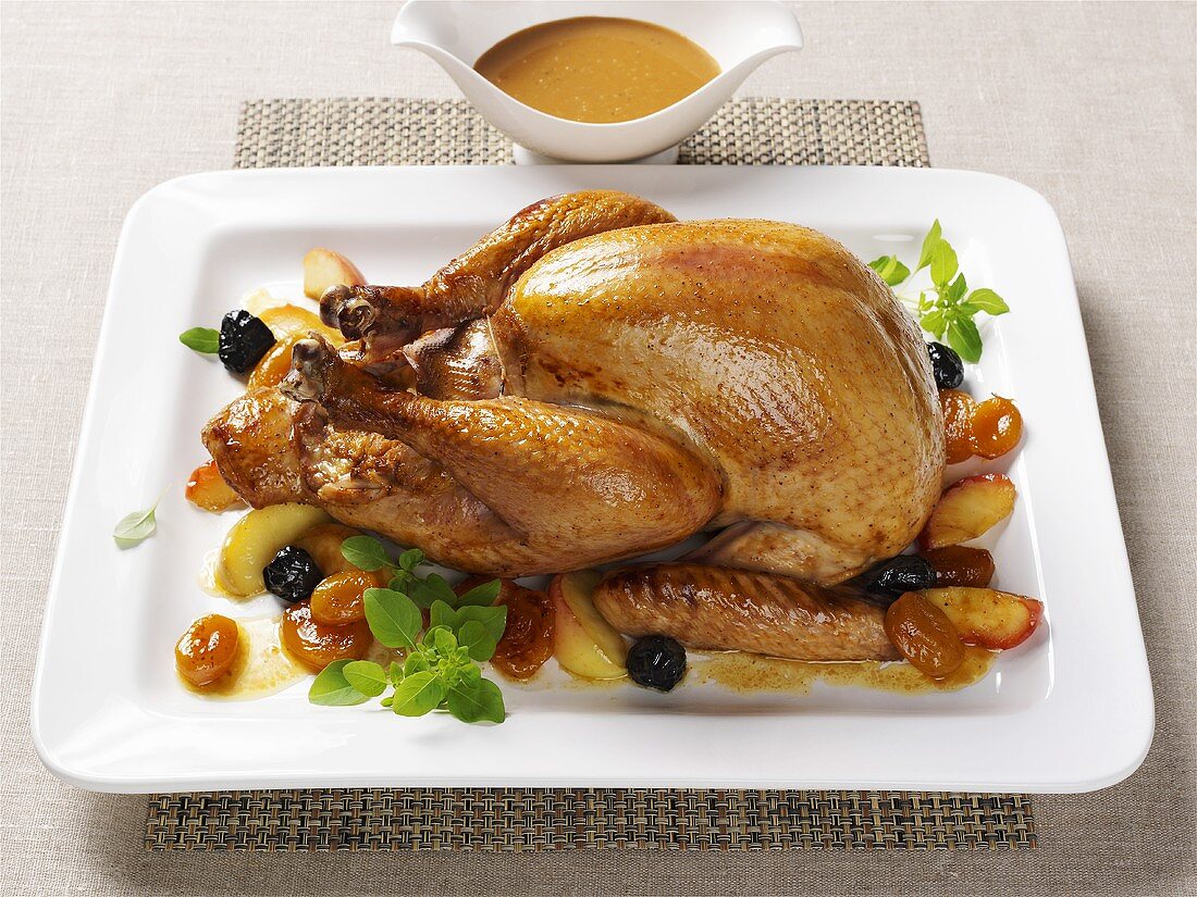 Roast turkey with dates