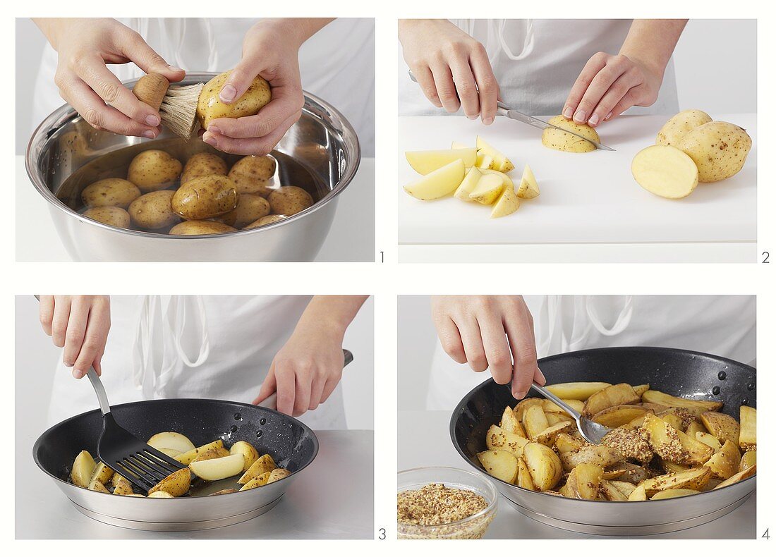 Making mustard potatoes