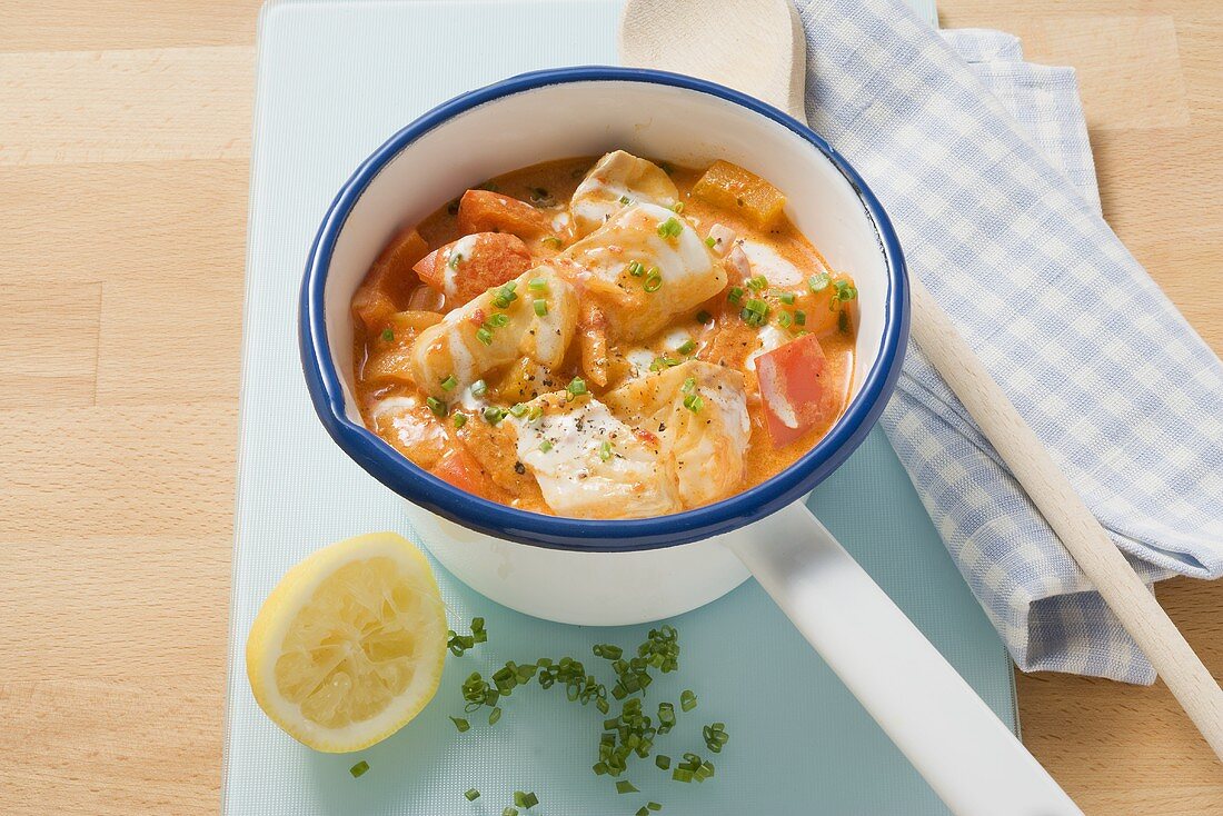 Fischragout mit Paprika