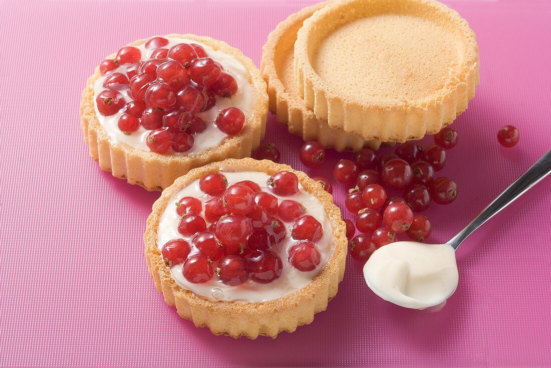 Individual redcurrant flans