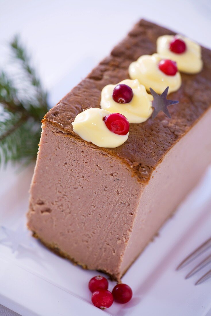 Pâté with mayonnaise and cranberries for Christmas