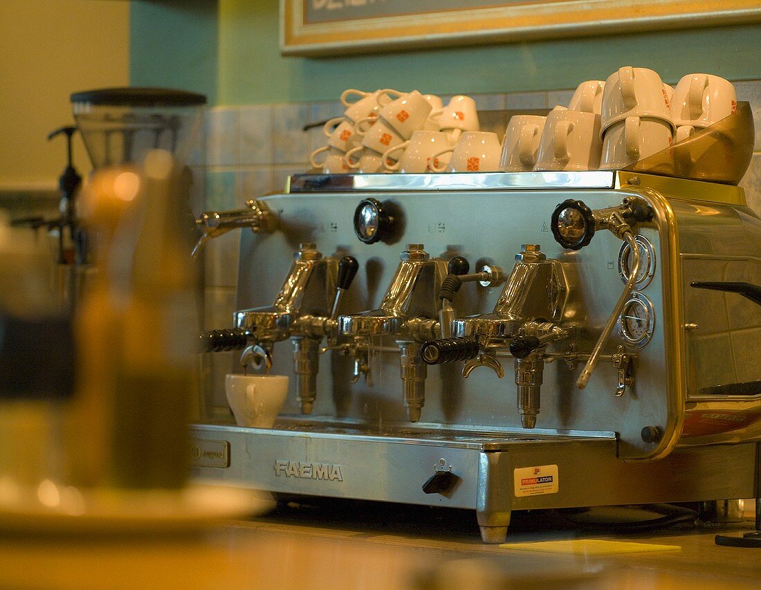 Espresso machine in a cafeteria